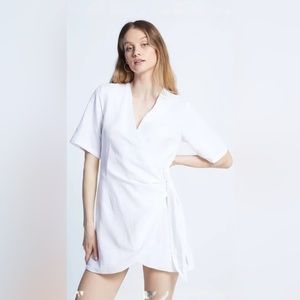 Rhythm Santorini Wrap Tie Dress in Linen